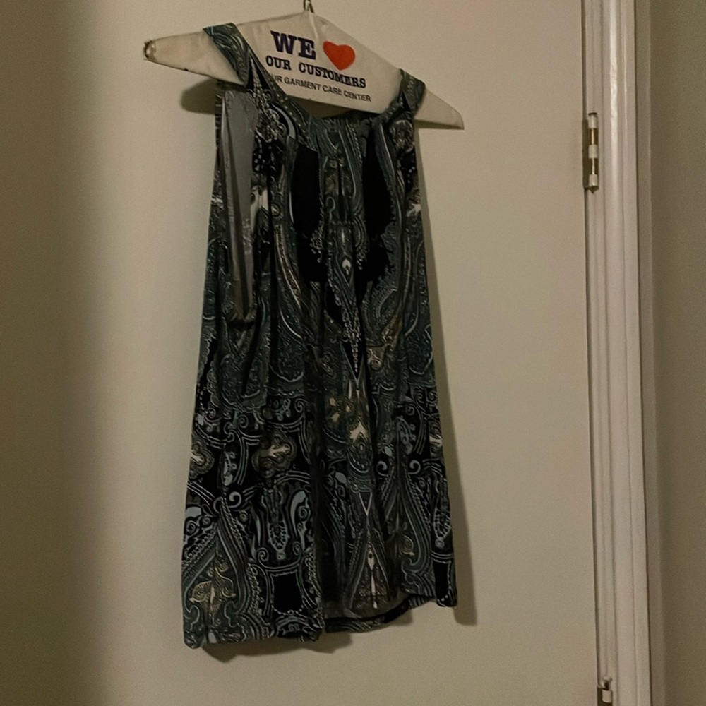 INC size PXL sleeveless blouse various blues, blk & wht. Worn once